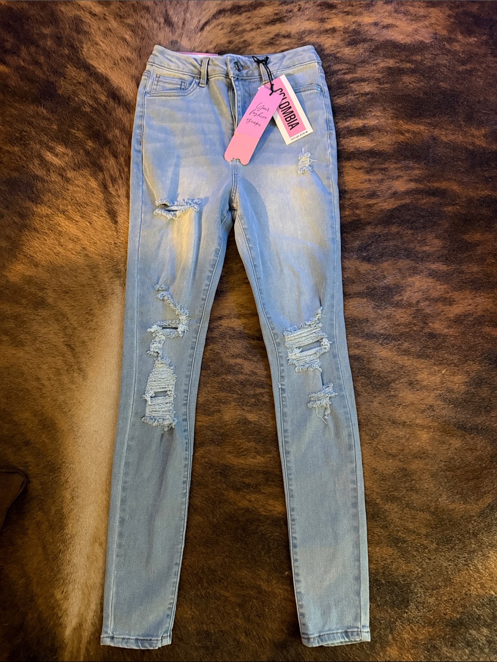 Columbia Light Blue Ripped Skinny Jeans